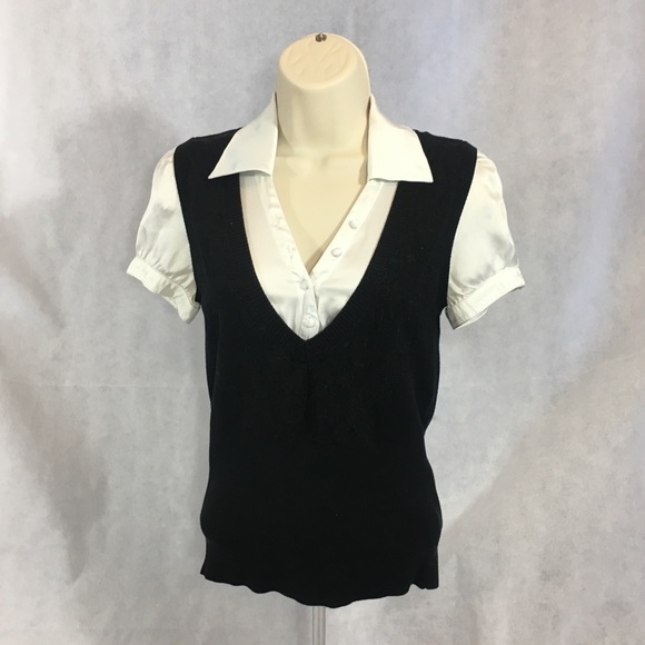 Bebe Sweaters Bebe Silk Sweater Vest Blouse Poshmark